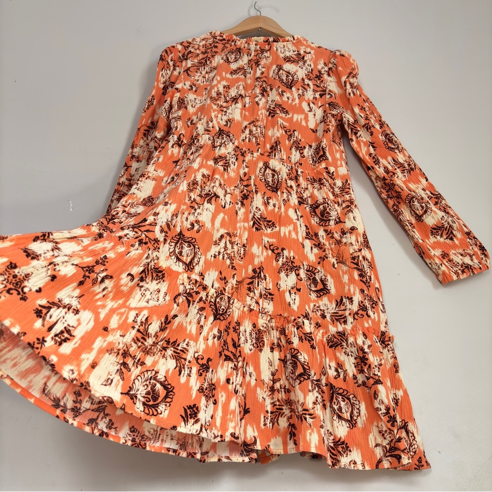 Floral Orange Midi Dress - Picture 5 of 16